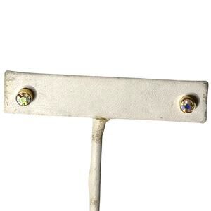Iridescent Round Bezel Stud Earrings